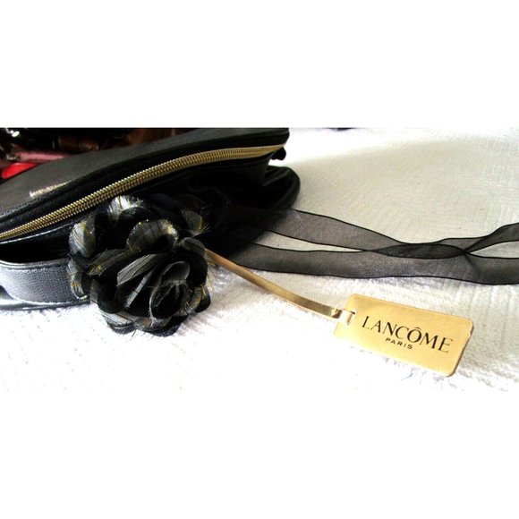 Lancome Paris Make-Up Bag Travel Case Cosmetic Round Zippered Zip Around Handle - Picture 8 of 14